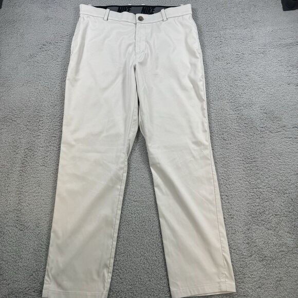 Nike Golf Pants Mens 34x30 Beige Standard Fit Dri-FIT Performance Stretch Flex - Picture 1 of 11